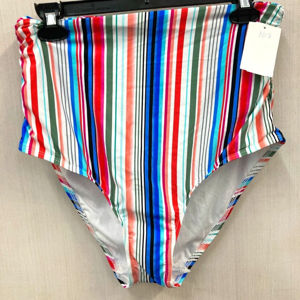NWT Athena high waist Striped Bikini Bottoms